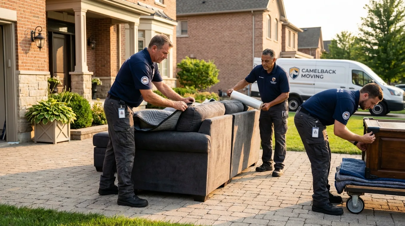 Large estate moving crew wrapping furniture in Kingsport, TN