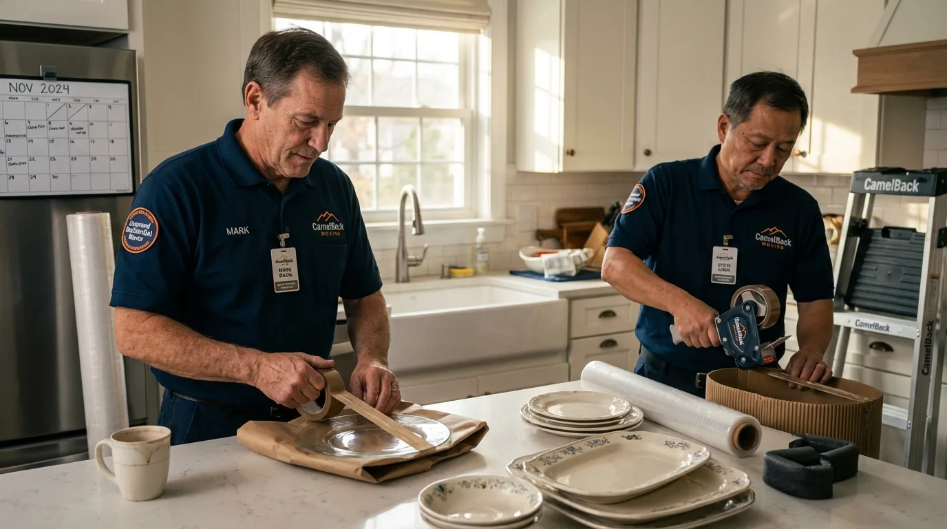 Professional crew packing kitchen dishware in Kingsport, TN