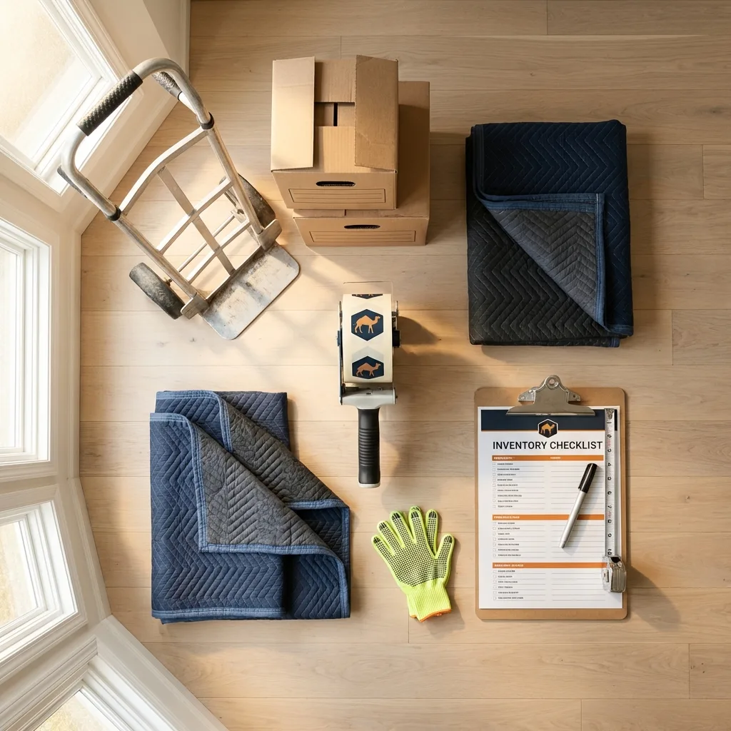 Professional moving supplies and packing materials layout for Kingsport residential relocations
