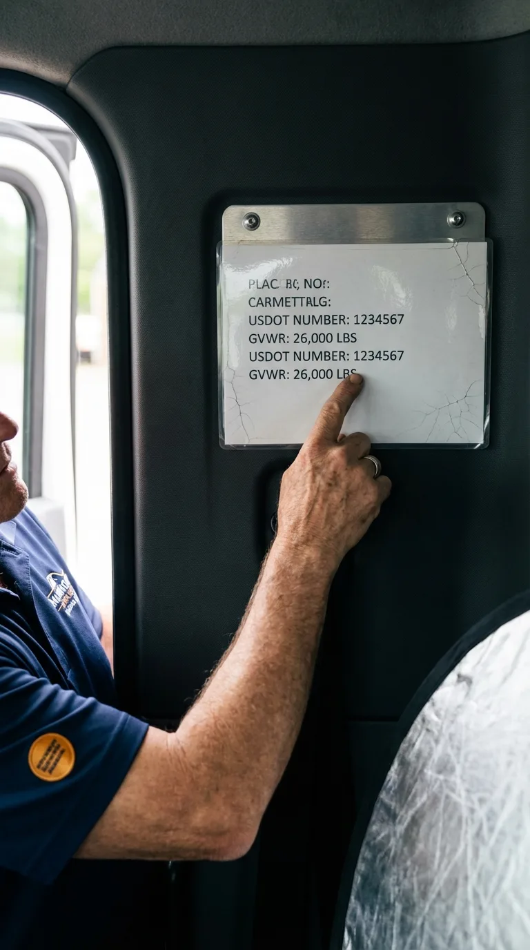 USDOT licensing placard verification in Kingsport
